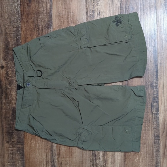 BSA Boy Scouts of America Cargo Shorts Adult Small Olive Green Supplex Nylon - Picture 1 of 8